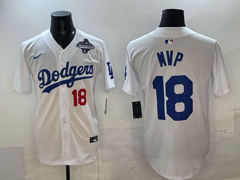 Men Los Angeles Dodgers #18 Mvp White Game 2026 Nike MLB Jersey style 02->los angeles dodgers->MLB Jersey